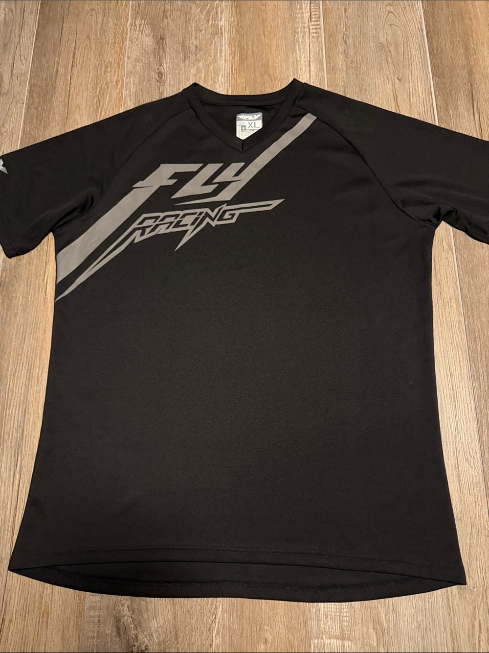 Fly Racing Black Short Sleeve Jersey with Grey Logo